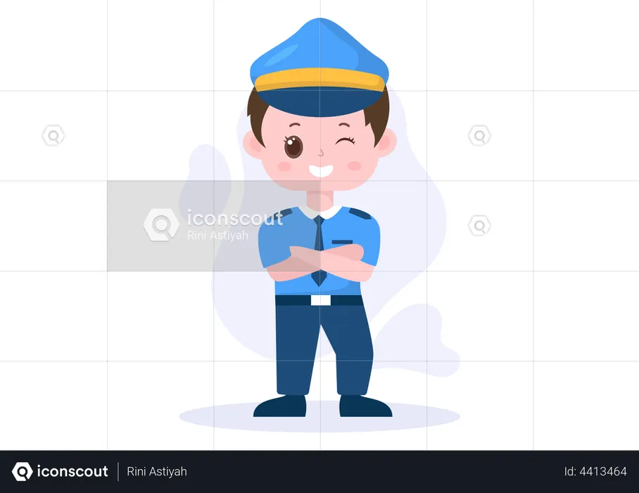 Policial masculino  Ilustração