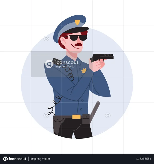 Policial masculino  Ilustração