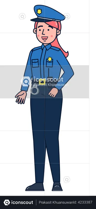 Mulher policial  Ilustração