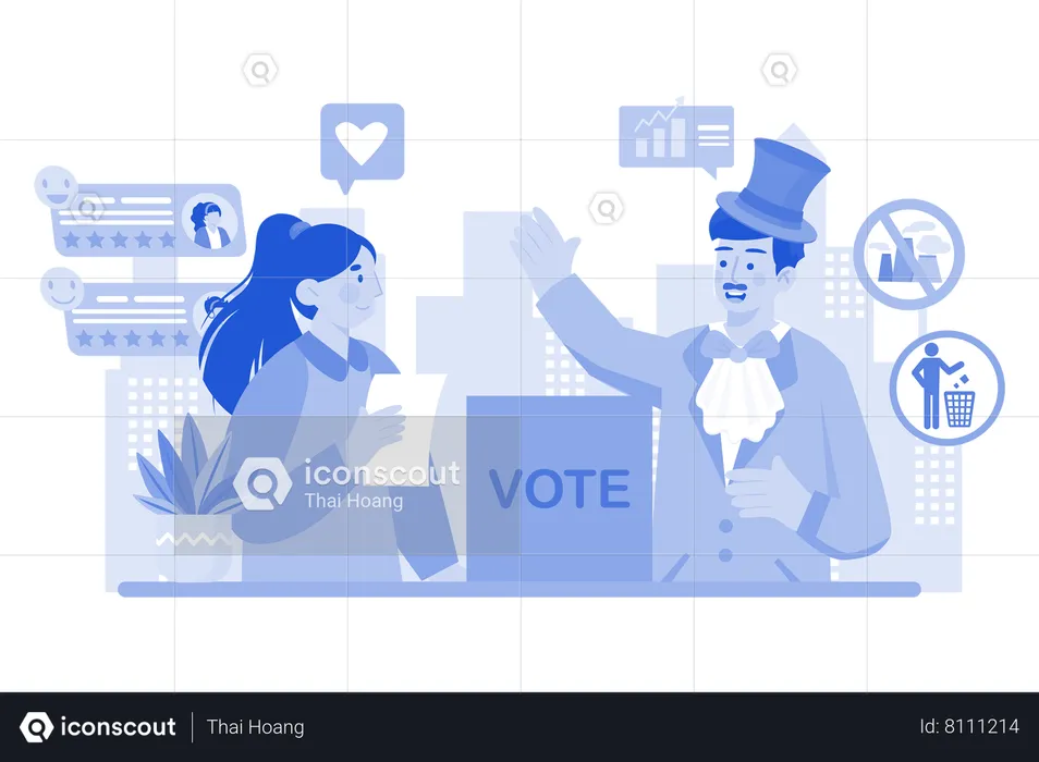 Political campaigns understand voter preferences  Illustration