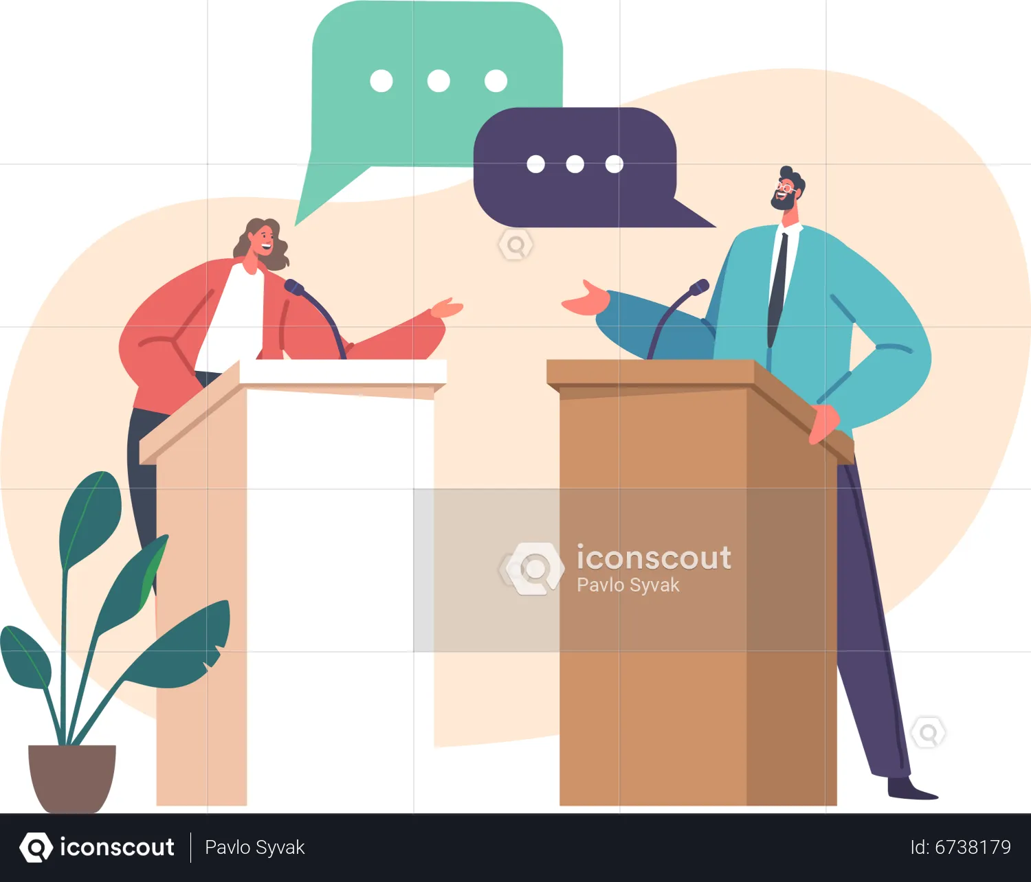 Best Political Debate Illustration download in PNG & Vector format