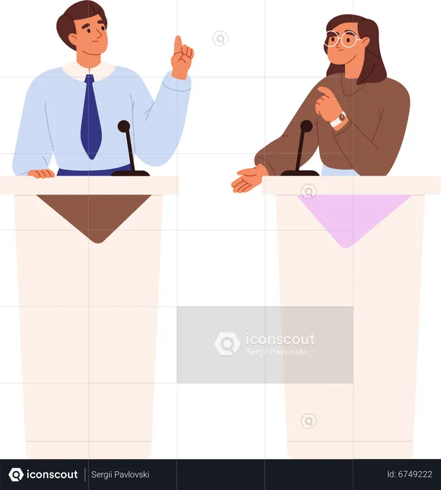 Political debates in audience  Illustration