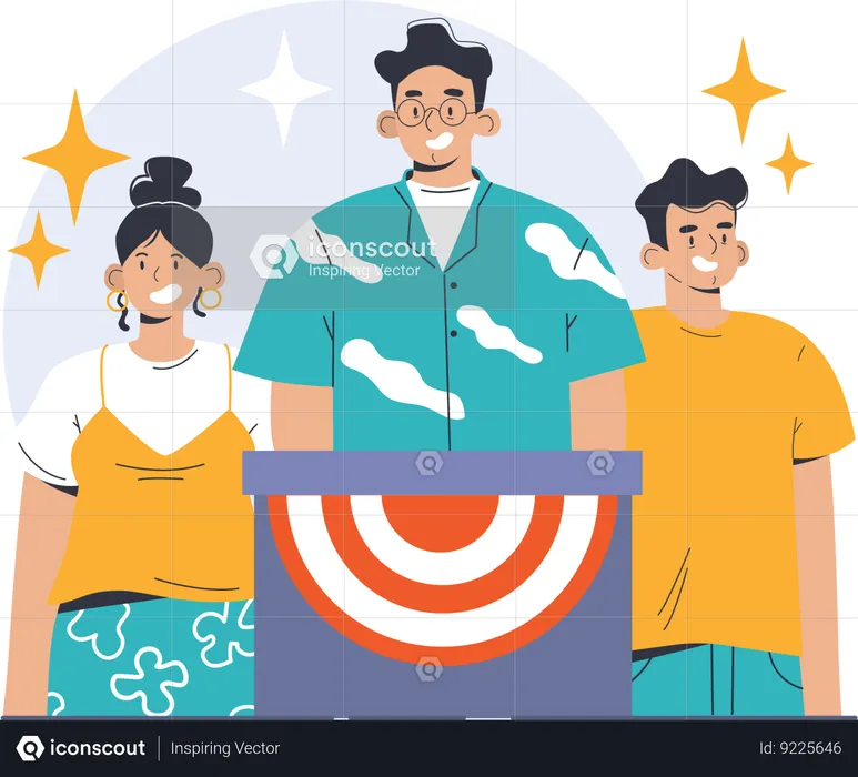 Political party speech  Illustration