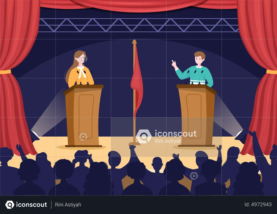Politician doing debate  Illustration