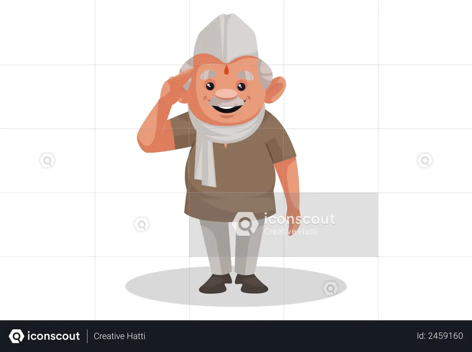 Politician is giving a salute  Illustration