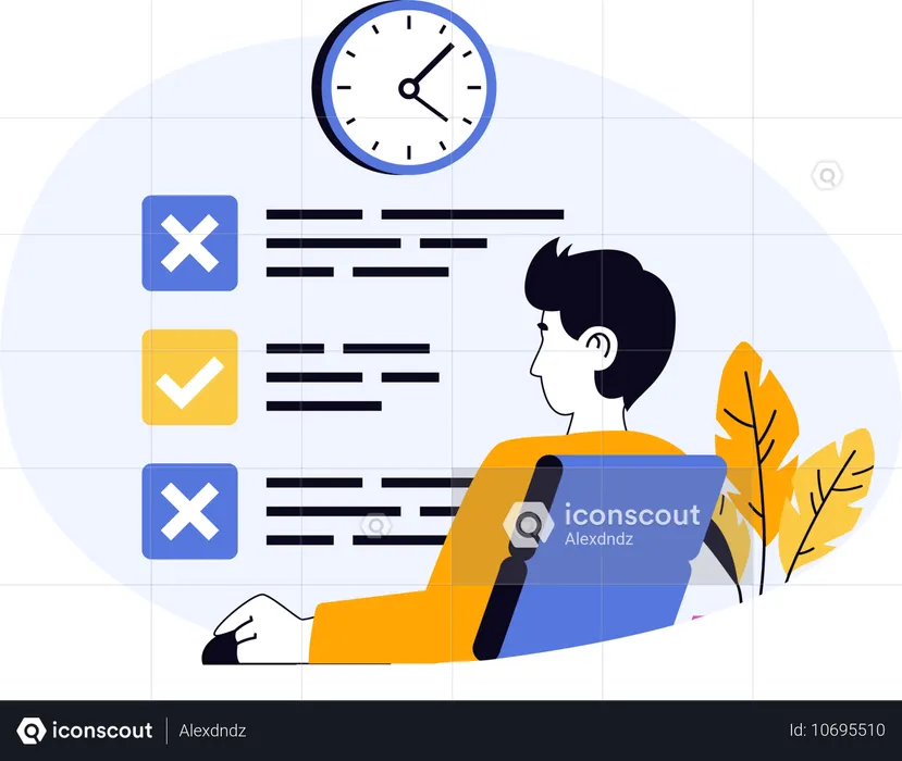 Politician looking at clock for election time getting over  Illustration