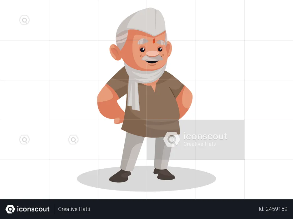 Politician standing with hands on his waist  Illustration