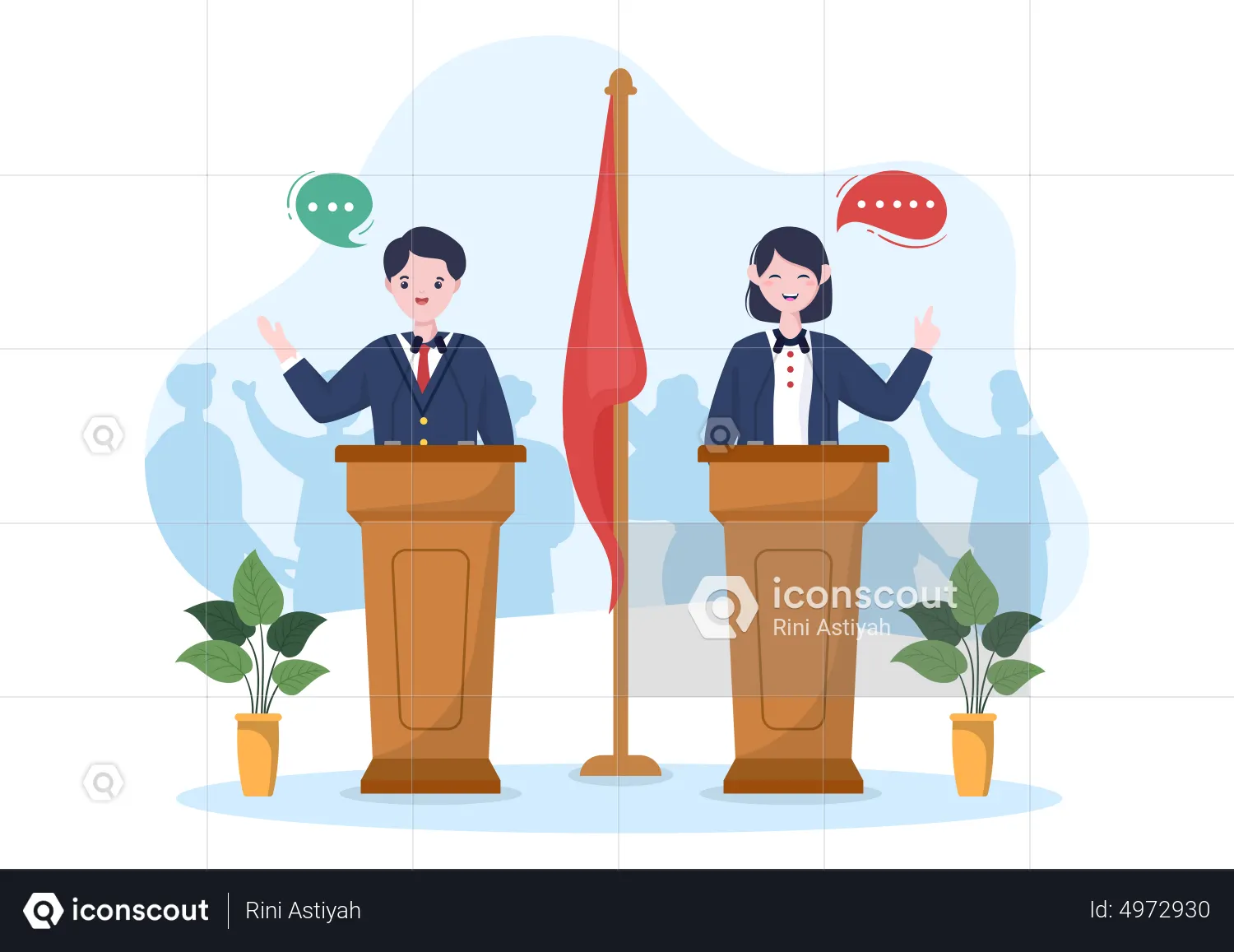 Best Politicians giving speech Illustration download in PNG & Vector format