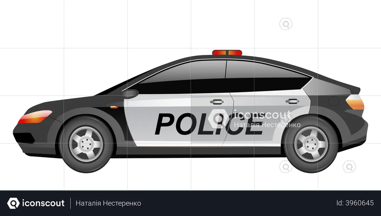 Streifenwagen der Polizei  Illustration