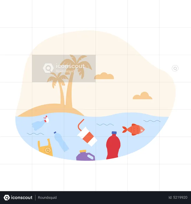 Polluted sea  Illustration