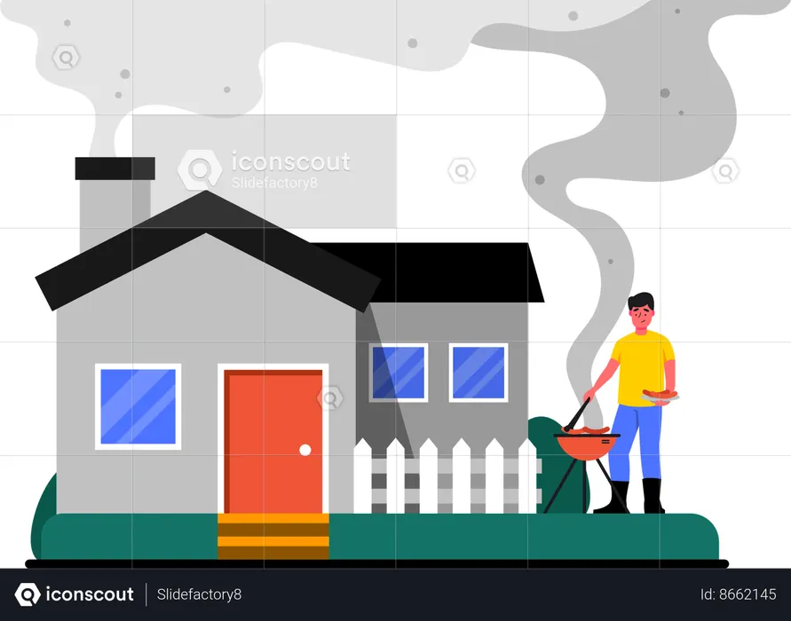 Pollution from households  Illustration