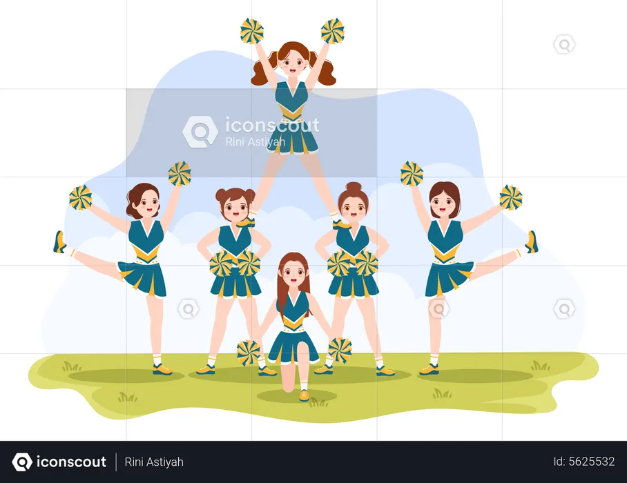 Filles de pom-pom girl  Illustration