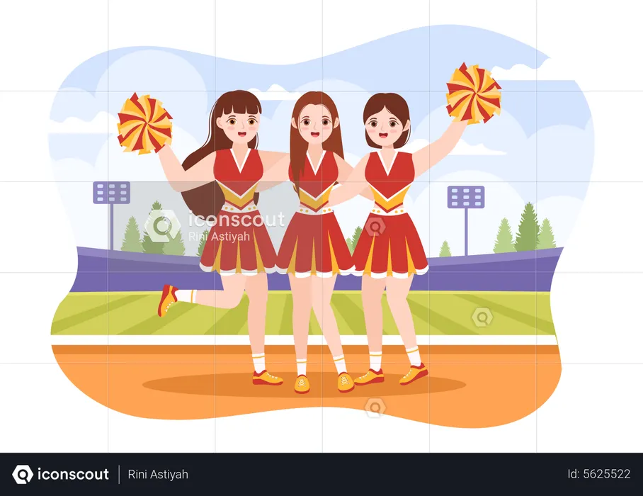 Filles de pom-pom girl  Illustration