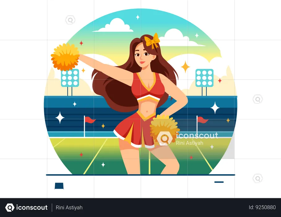 Fille de pom-pom girl  Illustration