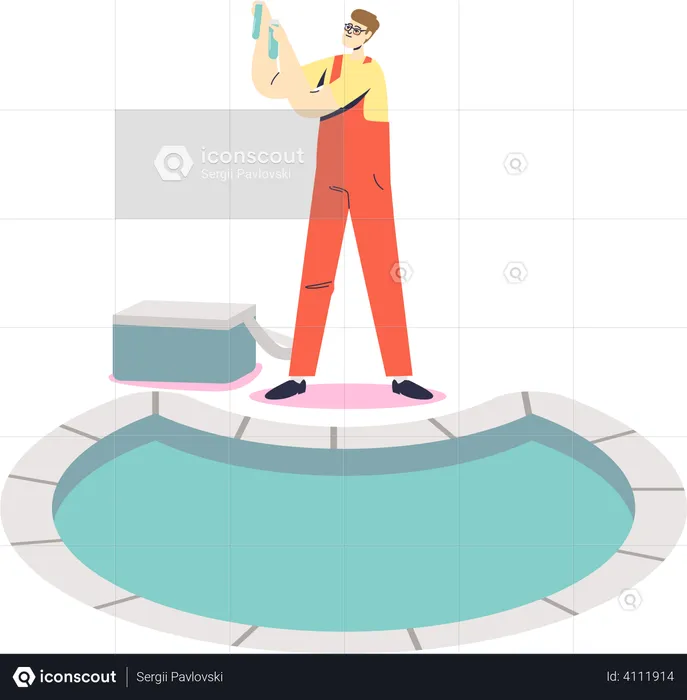 Pool cleaning service  Illustration