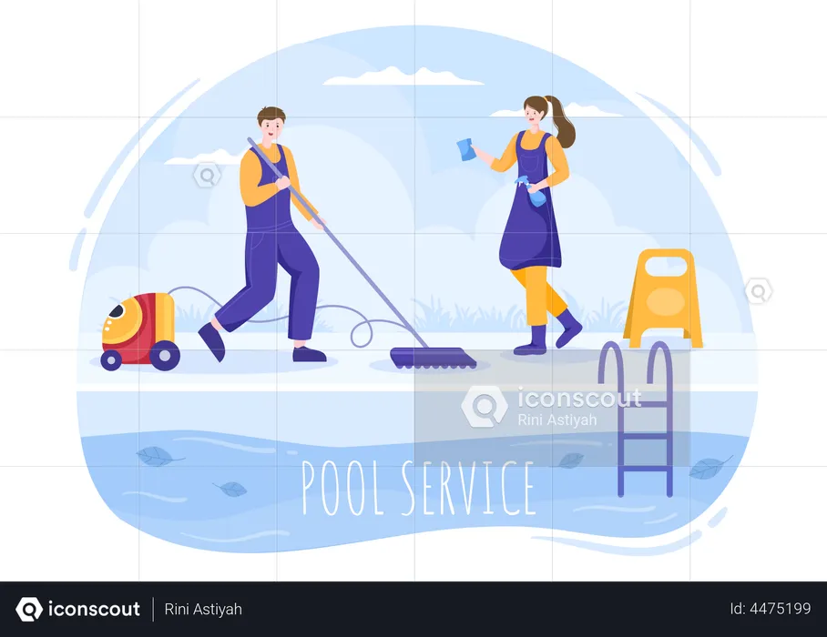 Pool maintenance and cleaning service  Illustration
