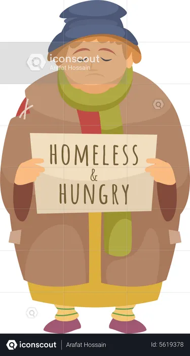 Poor homeless  Illustration