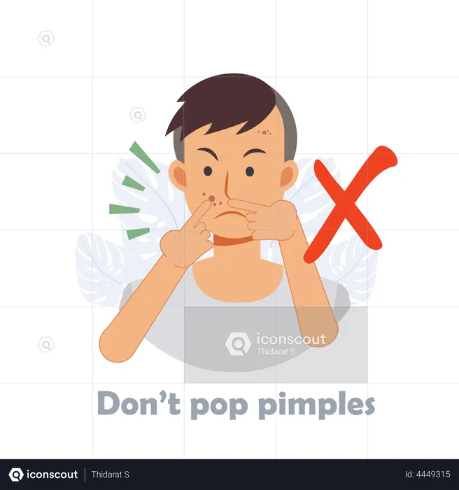 Popping acne is forbidden  Illustration