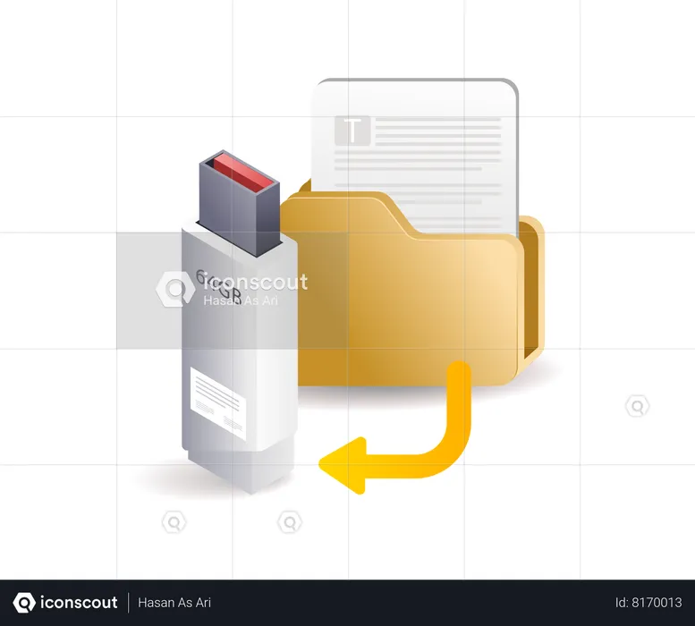Portable file folder data storage  Illustration