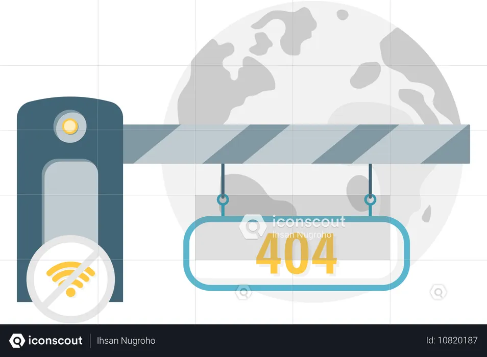 Portal cerrado con codigo 404  Ilustración