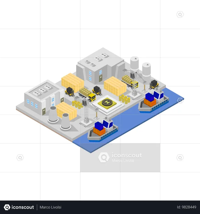 Porto Maritimo  Ilustração