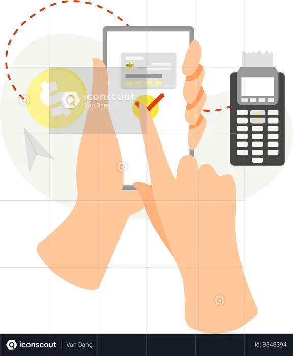POS payment processing  Illustration
