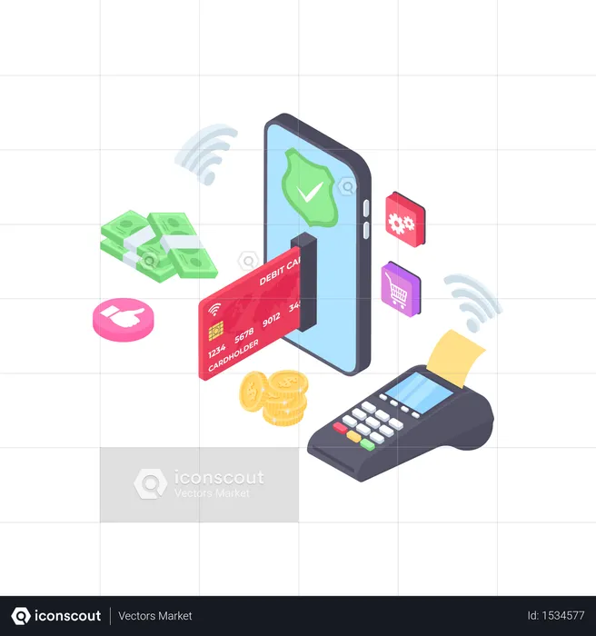 Pos Wireless Payment  Illustration