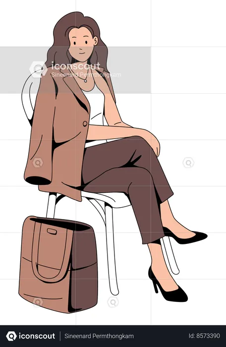 Pose de mulher de negócios confiante  Ilustração