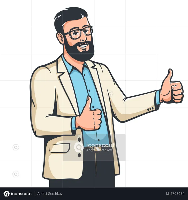Positive businessman  Illustration