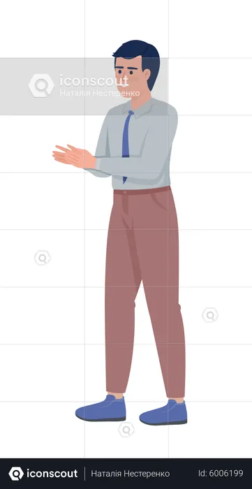 Positive businessman clapping hands  Illustration