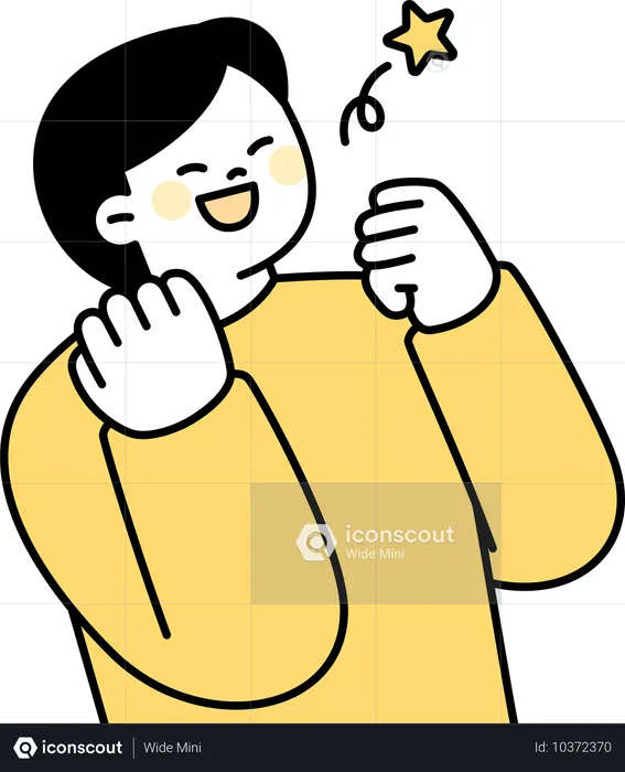 Positive man doing yes gesture  Illustration