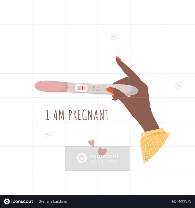 Positive pregnancy strip  Illustration