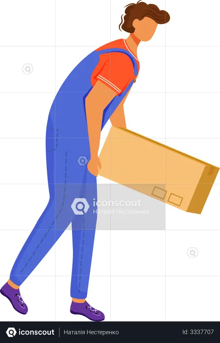 Post office male worker  Illustration