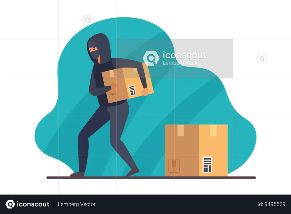 Postal parcel theft  Illustration