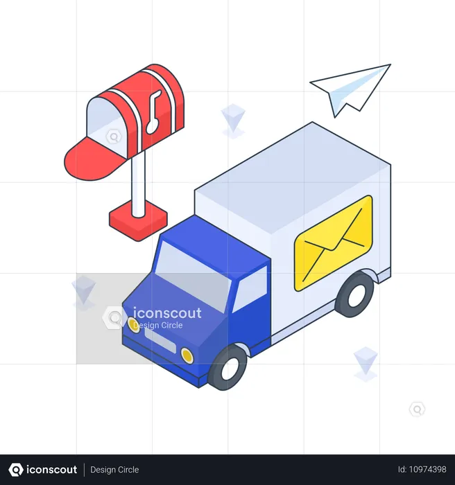 Postal Truck  Illustration