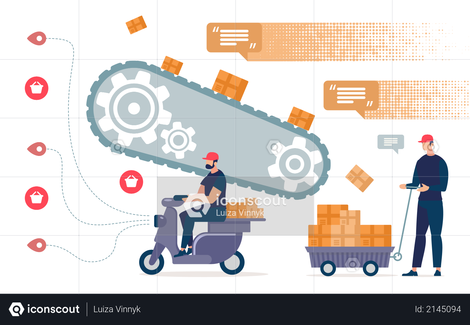 Poster Mail Delivery and Correspondence Illustration