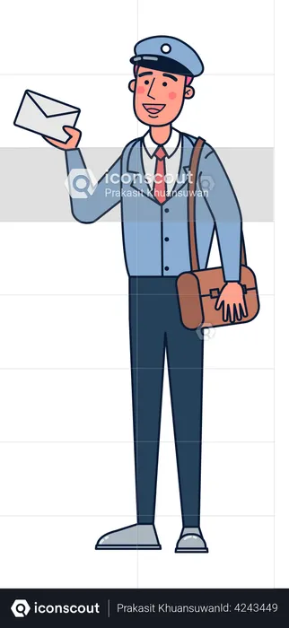 Best Premium Postman Illustration download in PNG & Vector format