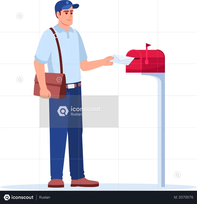 Postman delivering mail  Illustration