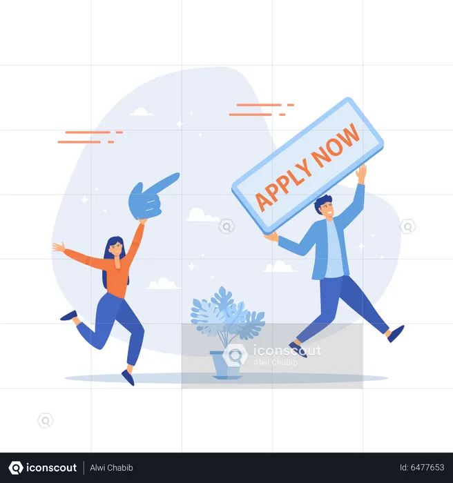 Postuler à un nouvel emploi en ligne  Illustration