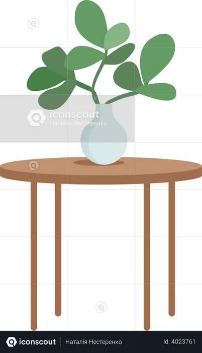 Potted plant on table  Illustration