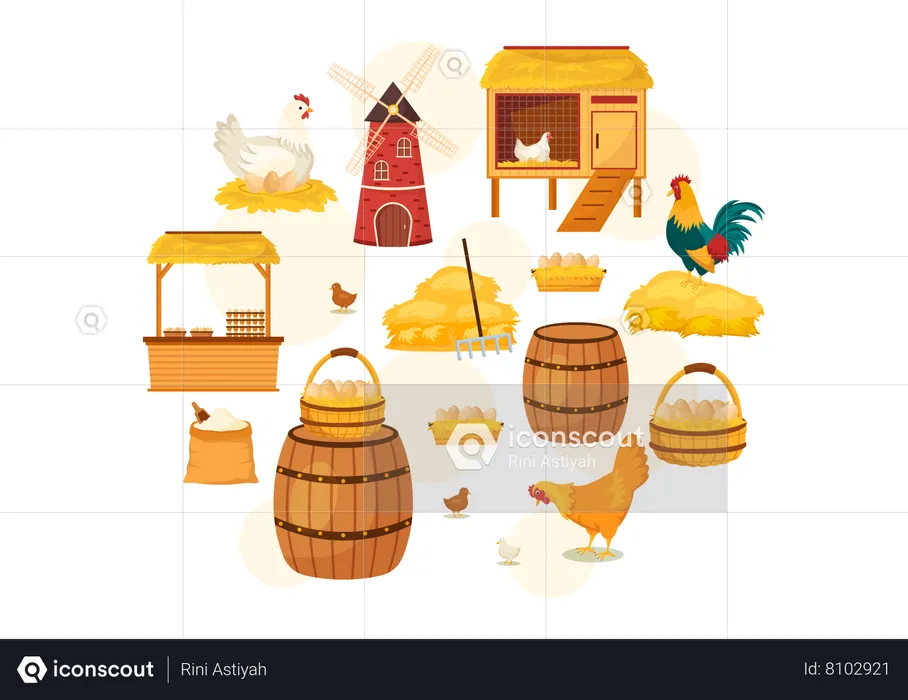 Poultry Farming  Illustration
