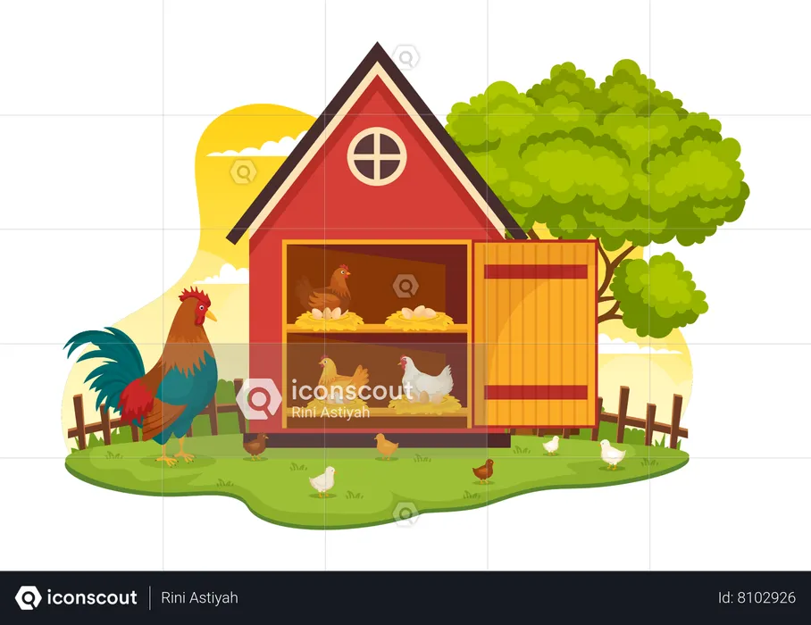 Poultry Farming Business  Illustration