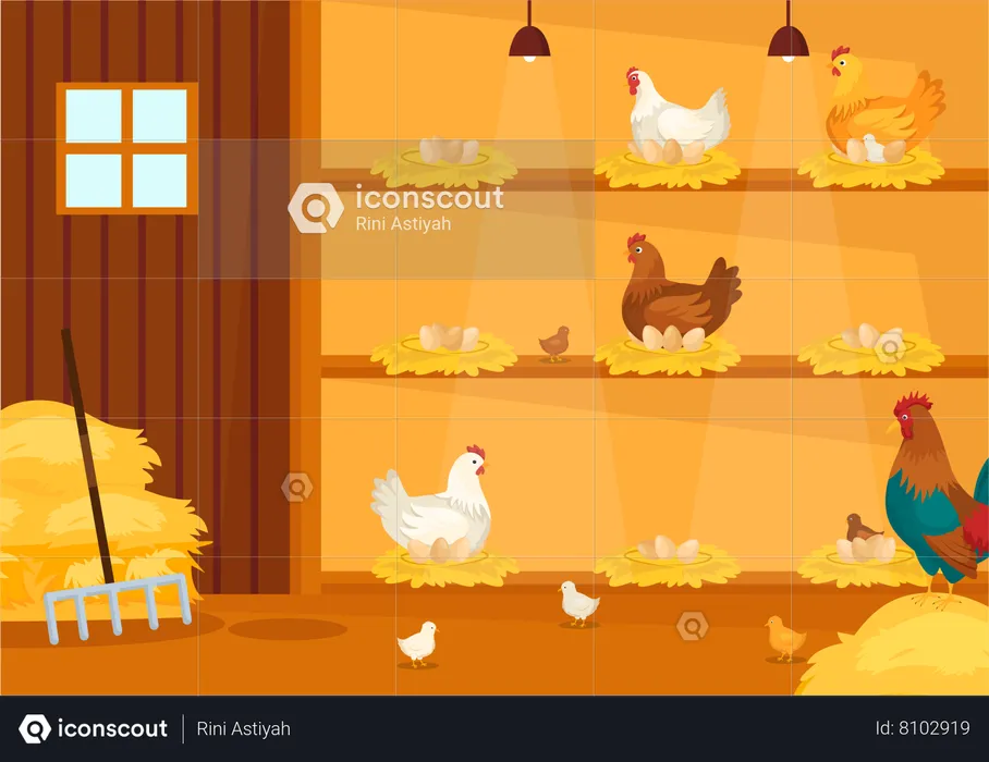 Poultry Farming Business  Illustration