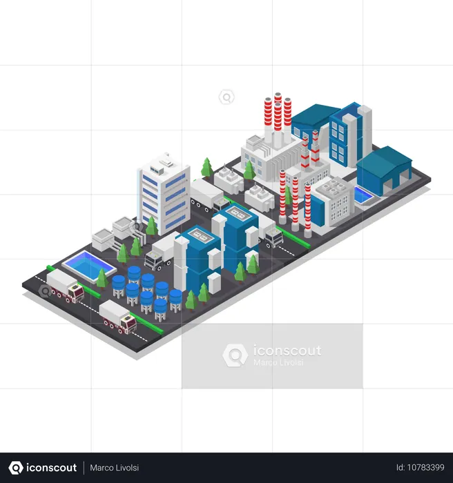 発電ボイラー工場  イラスト