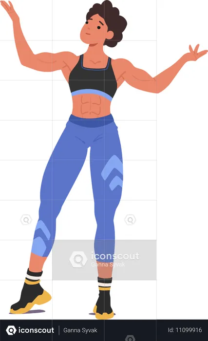 Powerful Female Bodybuilder  Illustration