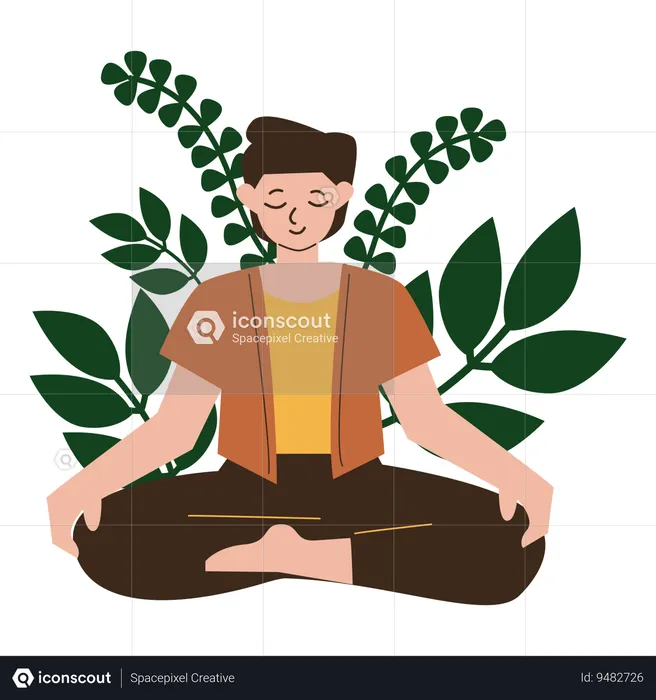 Práctica de meditación masculina  Ilustración