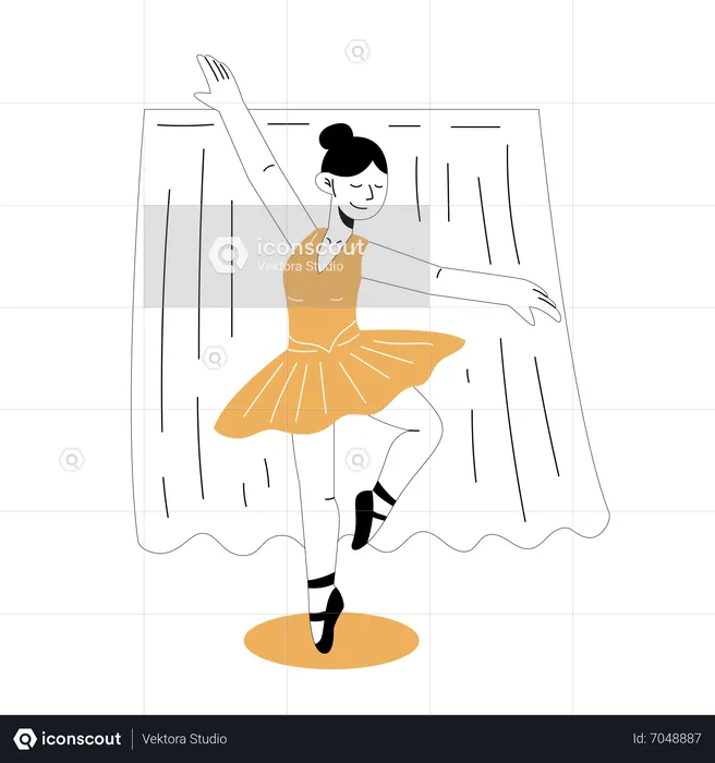 Practicing Ballet  Illustration