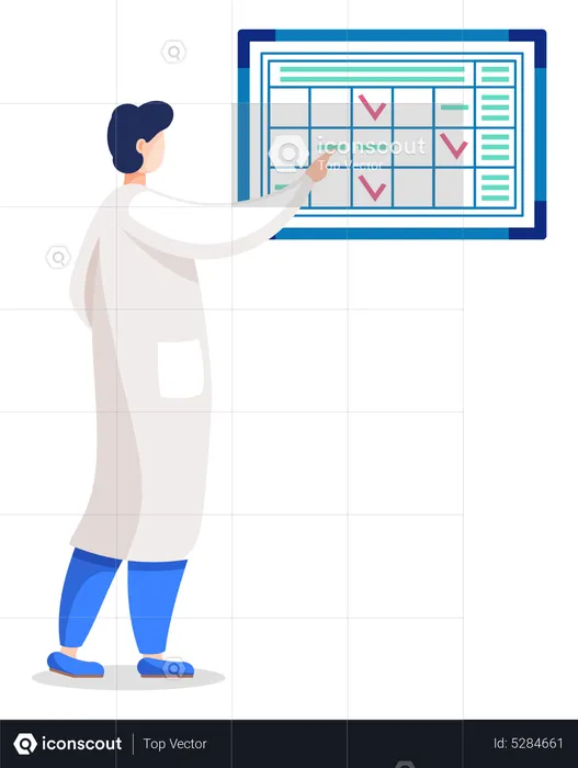 Practitioner checking schedule  Illustration