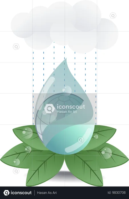 Precipitation Watering Earth  Illustration