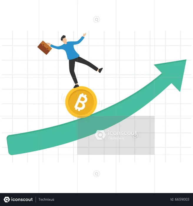 Preço do Bitcoin e da criptografia subindo  Ilustração